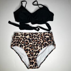 Two Piece Animal Print Swimsuit New L